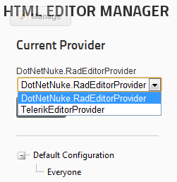 DNN HTML editor configuration