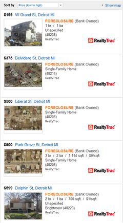 Bank foreclosures in Detroit
